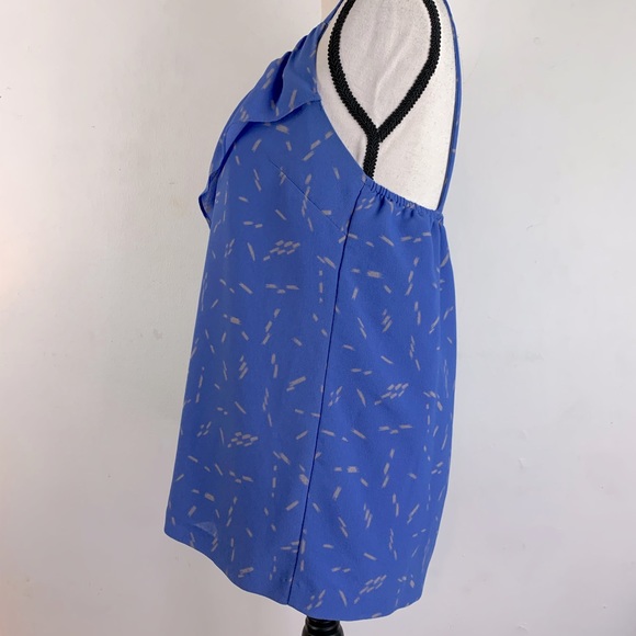 I ❤️ Ronson Periwinkle Blue Ruffle Collar Tank Top Size M - Picture 3 of 8